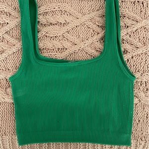 green zara tank top